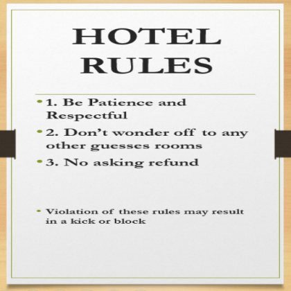 bloxburg hotel rules Roblox decal
