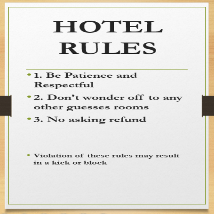 bloxburg hotel rules Roblox decal