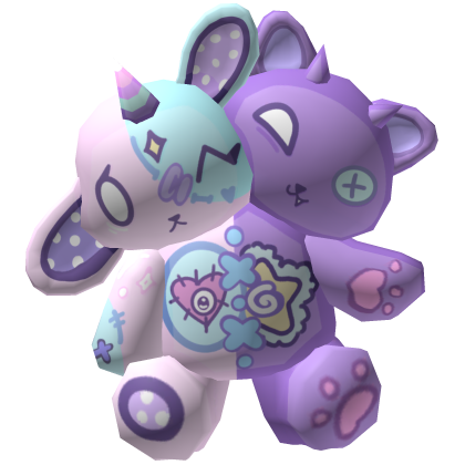 purple cute plushie back monster