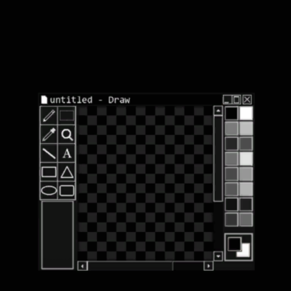 Black Retro PC Art Paint Computer Window BG