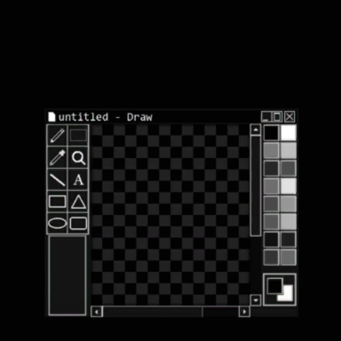 Black Retro PC Art Paint Computer Window BG