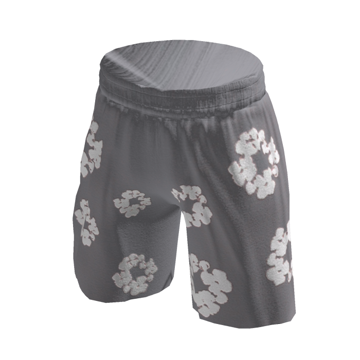 Grey Floral Shorts