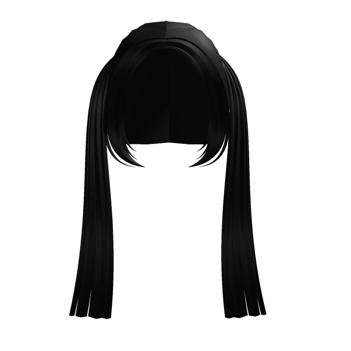 . ‿ ♡ black long pretty egirl pigtails