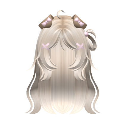 ♡ cute moe hair w dog/puppy Ears Blonde Roblox item