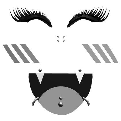 3D sshf Lashes w/ Piercings (Grey) Roblox item