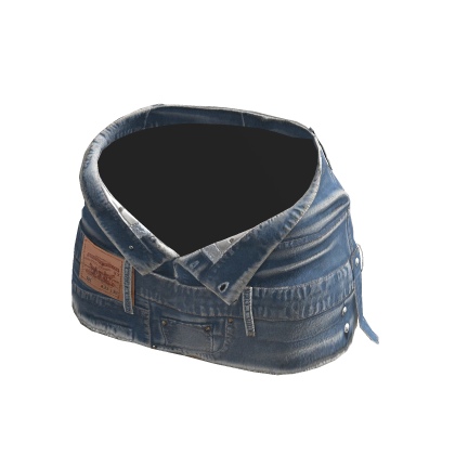 Unzipped Denim Mini Skirt (Light)