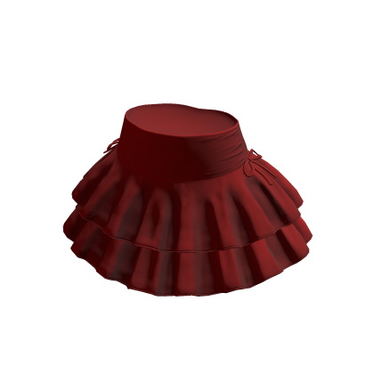 Red Silk Balloon Skirt Chic Layered Ruffle Y2K thumbnail