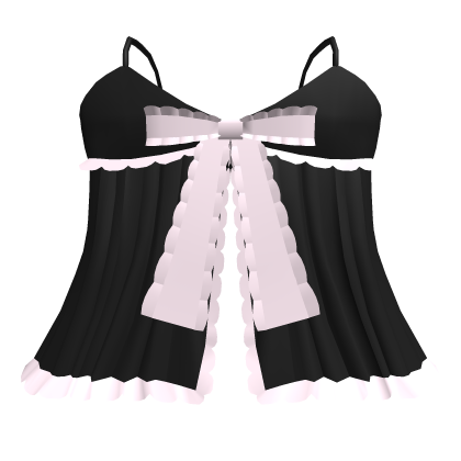 🤍 pretty babydoll ruffled dress black & pink thumbnail