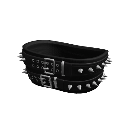 Y2K Spiked Black Double Belt Tube Top