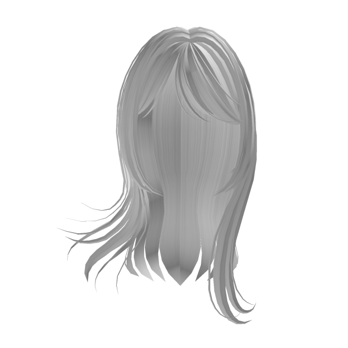 ♡ long windy anime hair with side bangs in white