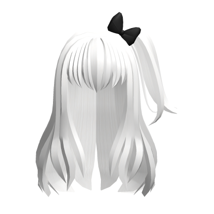 White Cute Moe Goth Kawaii lolita Pony Long Hair