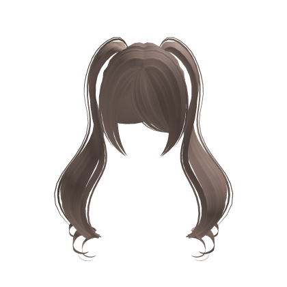 cute long swirly milk tea pigtails w side bangs