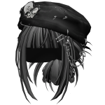Emo Y2k Spikey Bun With Skull Beret