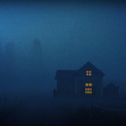 Gloomy eeire haunted house