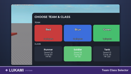 Team Class Selector Spawn Loadout System Kit preview 1
