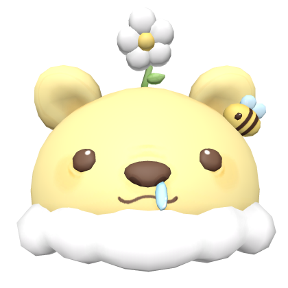 ♡ pastel yellow flower honey bear fluffy hood bee