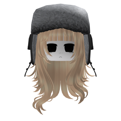 Cute Emo Long Ushanka Hair W/ Face (Blonde)