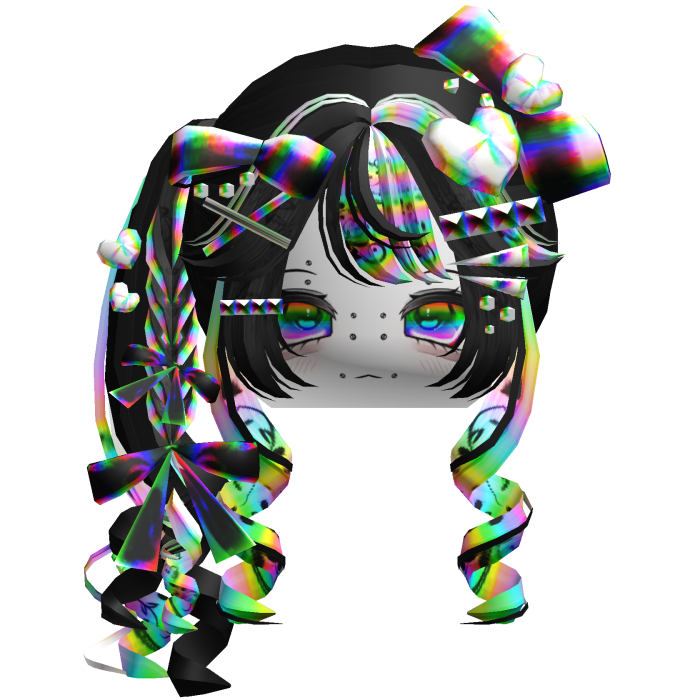 Vkei Scene Emo Moe Hair Combo Rainbow