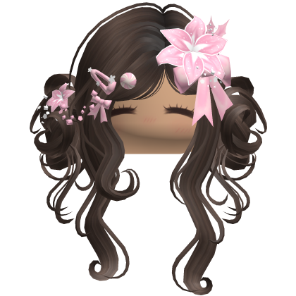 ♡ Christmas Flowery Twin Buns (Brown)