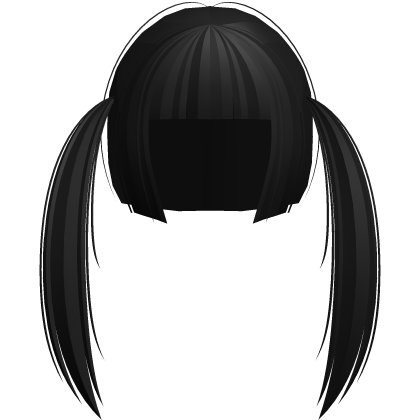 emo scene hime cut pigtails in black Roblox item