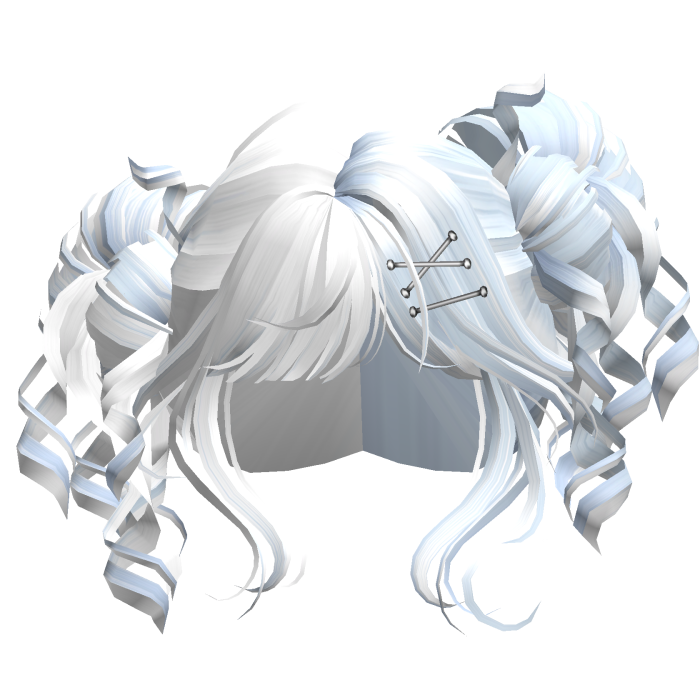 Tilted Elegant Princess Buns (White&Blue)
