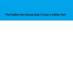 The Roblox Fan Group (roblox fans only)