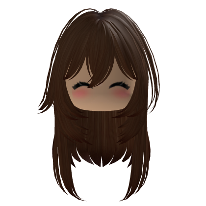 Cute Brown Hair Y2K Preppy Long Girl Face