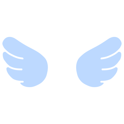 ♡ Cute Glowing Chibi Angel Wings Pastel Blue