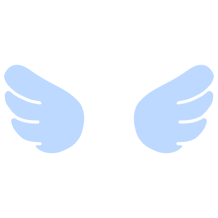♡ Cute Glowing Chibi Angel Wings Pastel Blue