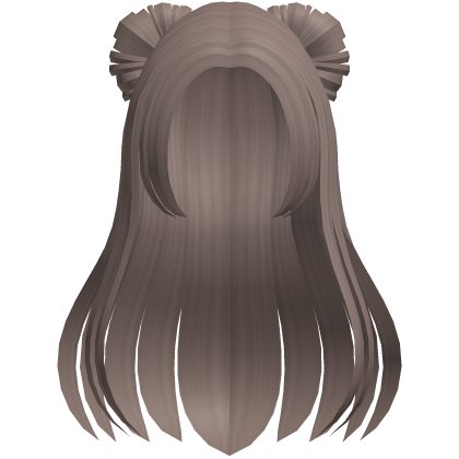 adorable dust brown half up space bun hair