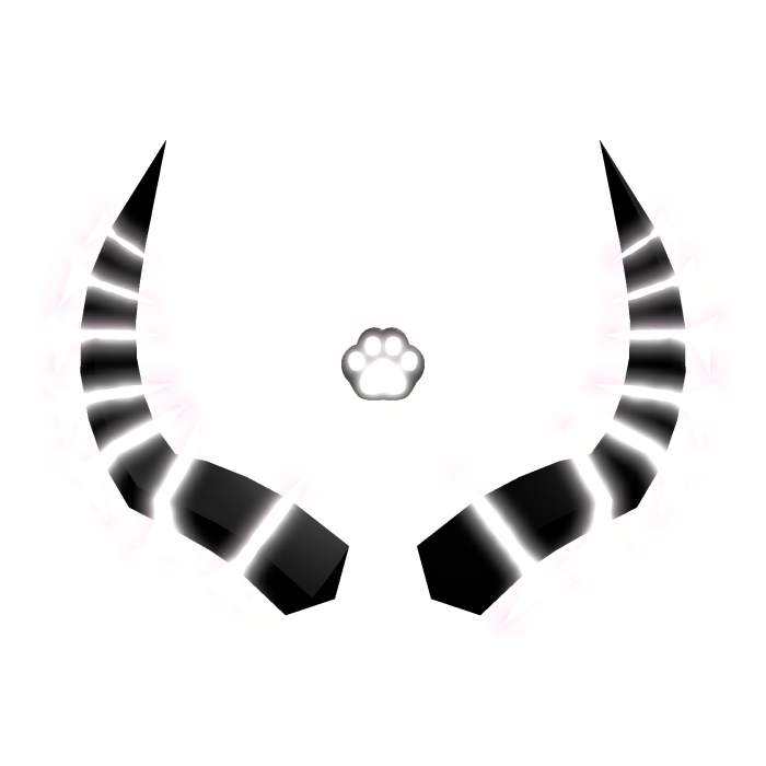 Emissive Black Glowing Horns w Cat Paw