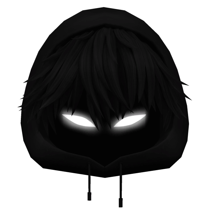 Black Messy Anime Boy Hair w/ Y2K anime hood (✔)