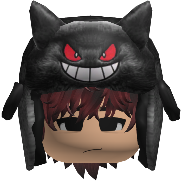 Black Monster Ushanka w/ Emo Boy Face y2k Hair