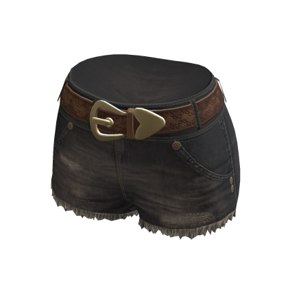 🍀Y2K Belt Brown Denim Shorts thumbnail