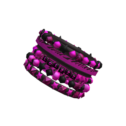 Neon Pink LOL Emo Scene 2000s Layered Bracelet
