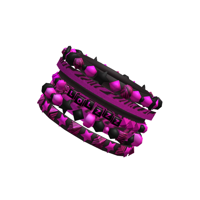 Neon Pink LOL Emo Scene 2000s Layered Bracelet