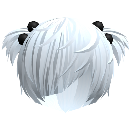 (//_^) light blue messy anime vkei emo hair w buns