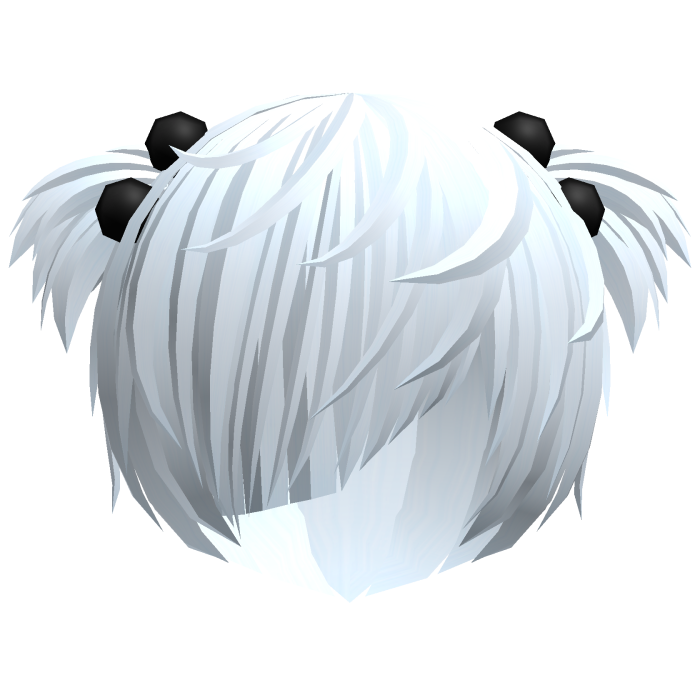(//_^) light blue messy anime vkei emo hair w buns