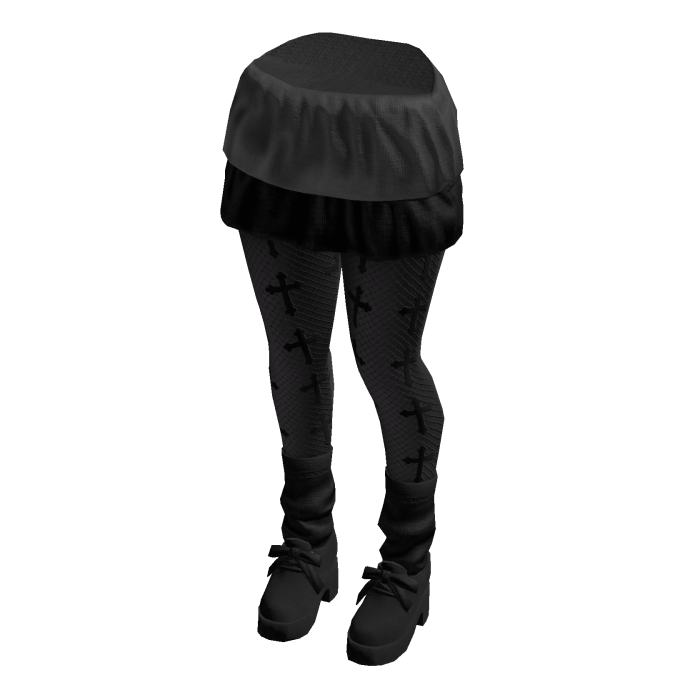  Emo Skirt Gothic Tights (Grey Black)