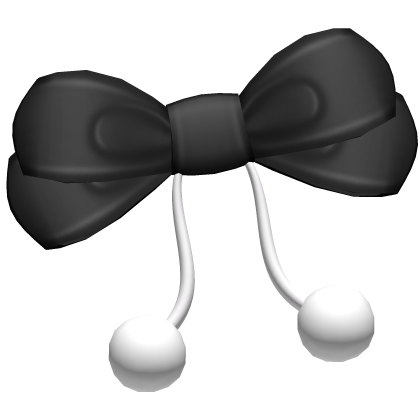 ♡ kawaii black bow hairclip w pom poms