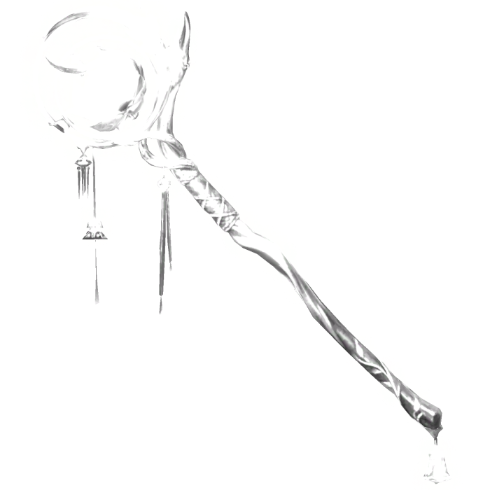 Emissive Fantasy Moon Staff Glowing White