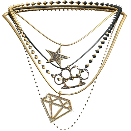 Gold 2000s Cheetah Leopard McBling Gyaru Necklace 