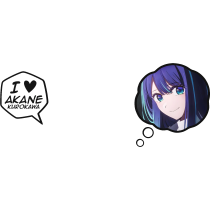 Akane Kurokawa Thinking Bubble + I Love Text
