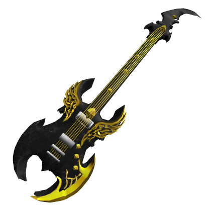 Yellow and Black Metal Guitar