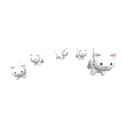 ♡ 🐱 Cute Smol White Cat & Kittens Group Army 🐱 ♡