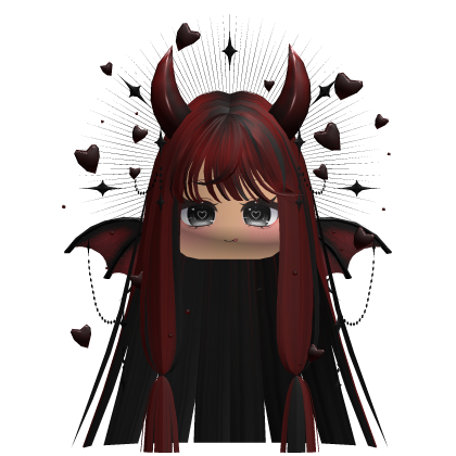 Cute Demonic Wings Heart Hair (Black&Pink)