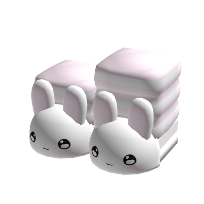 ♡ : cute bunny slippers w/ pink striped socks