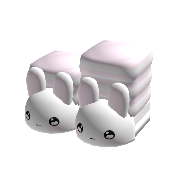 ♡ : cute bunny slippers w/ pink striped socks