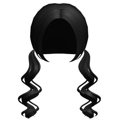 Cutesy Curly Wavy Pigtails in Black Roblox item