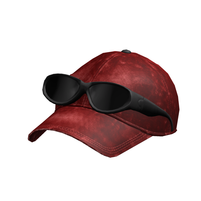 Faded Cap with Sunglasses Red